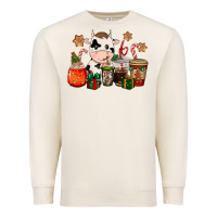 Sandshell cow coffee cups christmas Premium Sweatshirt - CowGirlArtShop