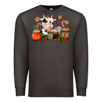 Smoke cow coffee cups christmas Premium Sweatshirt - CowGirlArtShop