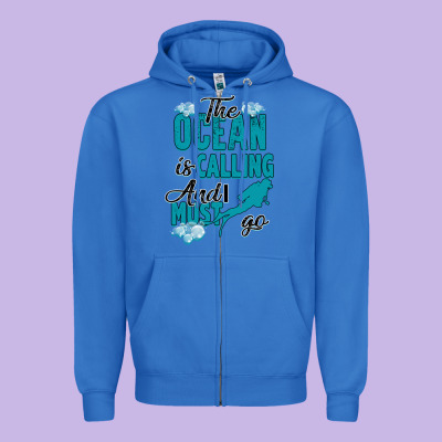 The Ocean Is Calling Zipper Hoodie Designed By Bettercallsaul