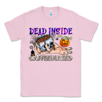 Bubblegum Pink Dead Inside Caffeinated Classic Tee - CowhideDigitalArt