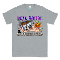 Heather Grey Dead Inside Caffeinated Classic Tee - CowhideDigitalArt
