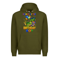 Army Green mommy of the 5 th birthday boy t rex Premium Hoodie - CowGirlArtShop