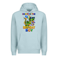 Blue Mist mommy of the 5 th birthday boy t rex Premium Hoodie - CowGirlArtShop