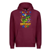 Burgundy mommy of the 5 th birthday boy t rex Premium Hoodie - CowGirlArtShop
