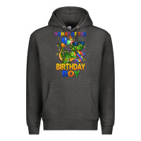 Charcoal Heather mommy of the 5 th birthday boy t rex Premium Hoodie - CowGirlArtShop