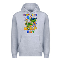 Heather Grey mommy of the 5 th birthday boy t rex Premium Hoodie - CowGirlArtShop