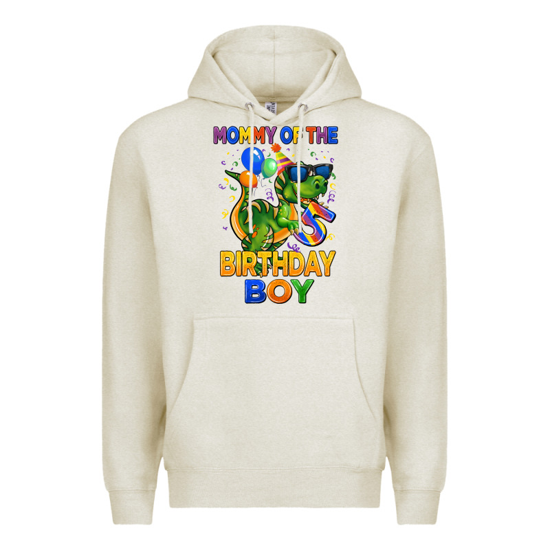Mommy Of The 5 Th Birthday Boy T Rex Premium Hoodie by CowGirlArtShop | Teevron
