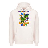 Pale Pink mommy of the 5 th birthday boy t rex Premium Hoodie - CowGirlArtShop