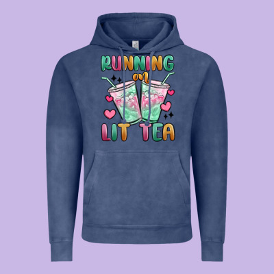 Running On Lit Tea Vintage Hoodie Designed By Maliassmallbusiness