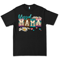 Black daisy blessed mama Premium Tee - AdoDesignShop
