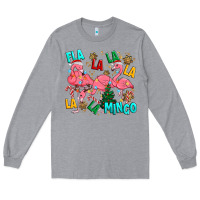 Heather Grey christmas fla la la la la mingo Long Sleeve Tee - MaliasSmallBusiness