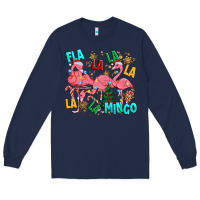 Navy christmas fla la la la la mingo Long Sleeve Tee - MaliasSmallBusiness