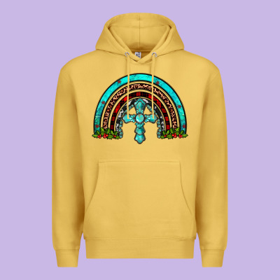 Cross Christmas Rainbow Premium Hoodie Designed By Jahusdesignshop