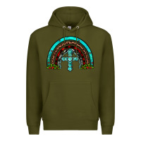 Army Green cross christmas rainbow Premium Hoodie - JahusDesignShop