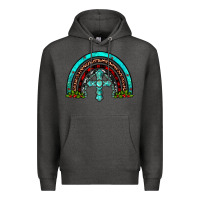 Charcoal Heather cross christmas rainbow Premium Hoodie - JahusDesignShop