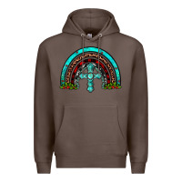 Coffee cross christmas rainbow Premium Hoodie - JahusDesignShop