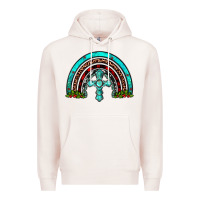 Pale Pink cross christmas rainbow Premium Hoodie - JahusDesignShop