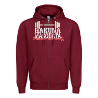Burgundy Hakuna Masquata It Means Nice Booty Zipper Hoodie - Bettercallsaul