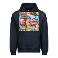 Navy Easter Bunny With Truck Seamless Pattern Urban Hoodie - BundleAndBundleShop