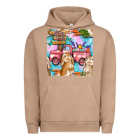 Pigment Burro Easter Bunny With Truck Seamless Pattern Urban Hoodie - BundleAndBundleShop
