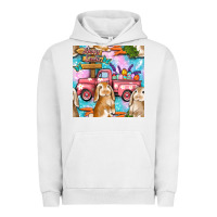 Pigment Lunar Rock Easter Bunny With Truck Seamless Pattern Urban Hoodie - BundleAndBundleShop