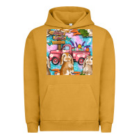 Pigment Peanut Butter Easter Bunny With Truck Seamless Pattern Urban Hoodie - BundleAndBundleShop