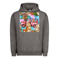 Easter Bunny With Truck Seamless Pattern Urban Hoodie | Teevron