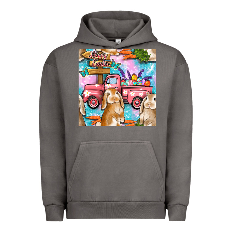 Easter Bunny With Truck Seamless Pattern Urban Hoodie by BundleAndBundleShop | Teevron