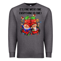 Charcoal Heather its fine were fine everything is fine Premium Sweatshirt - CowGirlArtShop