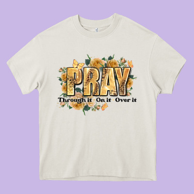 Pray Through It On It And Over It Heavy Core Tee Designed By Jahusdesignshop