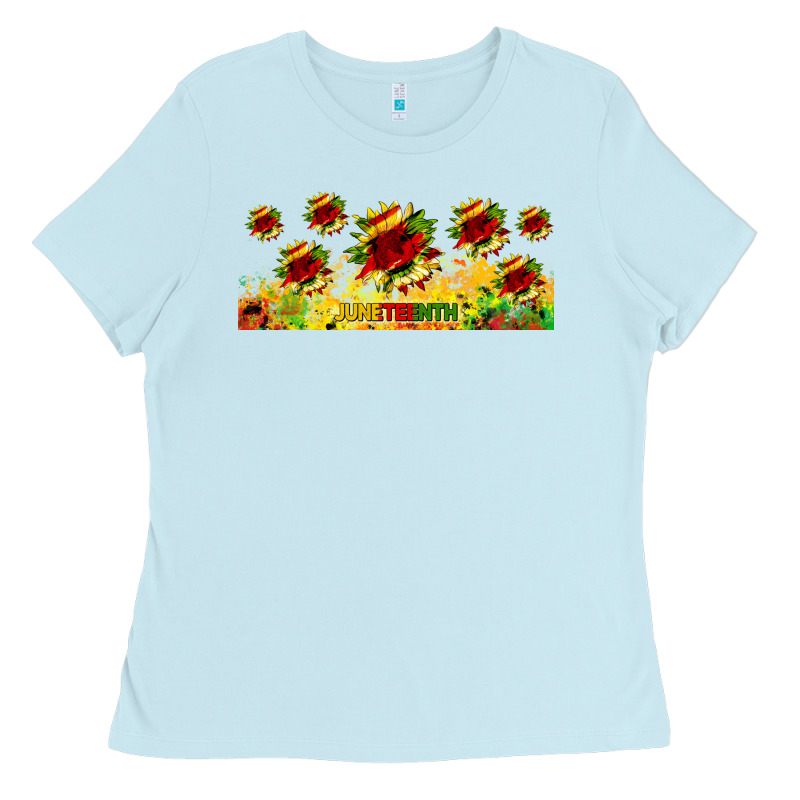 Juneteenth Sunflowers Libbey Glass Ladies Tee by HRA Design Shop | Teevron