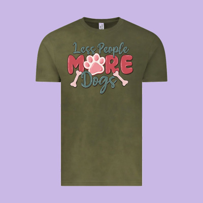 Less People More Dogs Vintage Tee Designed By Maliassmallbusiness