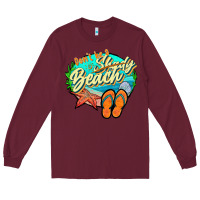 Burgundy dont be a shady beach 2 Long Sleeve Tee - JahusDesignShop