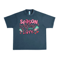 Midnight Navy season everything with love Urban Heavy Tee - MaliasSmallBusiness