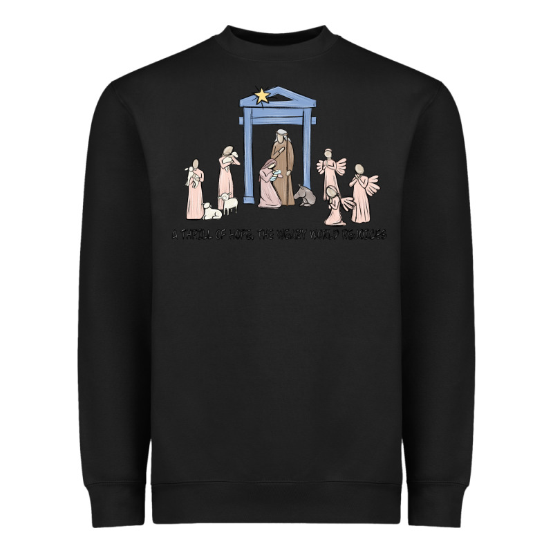 A Thrill Of Hope Nativity Heavyweight Sweatshirt by MaliasSmallBusiness | Teevron