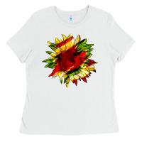 White juneteenth sunflower Ladies Tee - HRA Design Shop