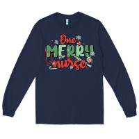 Navy one merry nurse Long Sleeve Tee - MaliasSmallBusiness