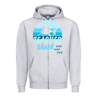 Heather Grey Teacher Shark Doo Zipper Hoodie - Bettercallsaul