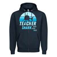 Navy Teacher Shark Doo Zipper Hoodie - Bettercallsaul