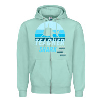 Seafoam Teacher Shark Doo Zipper Hoodie - Bettercallsaul