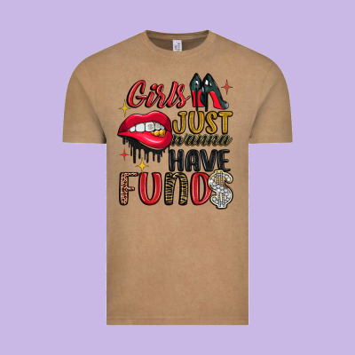 Girls Just Wanna Have Funds Vintage Tee Designed By Jahusdesignshop