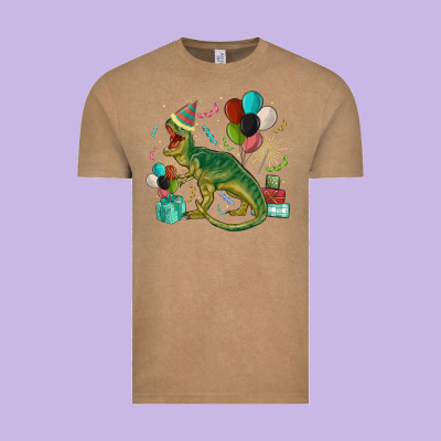 Party T Rex Vintage Tee Designed By Maliassmallbusiness