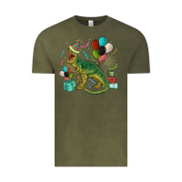 Vintage Olive party t rex Vintage Tee - MaliasSmallBusiness