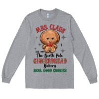 Heather Grey mrs claus the north pole gingerbread bakery real g Long Sleeve Tee - MaliasSmallBusiness