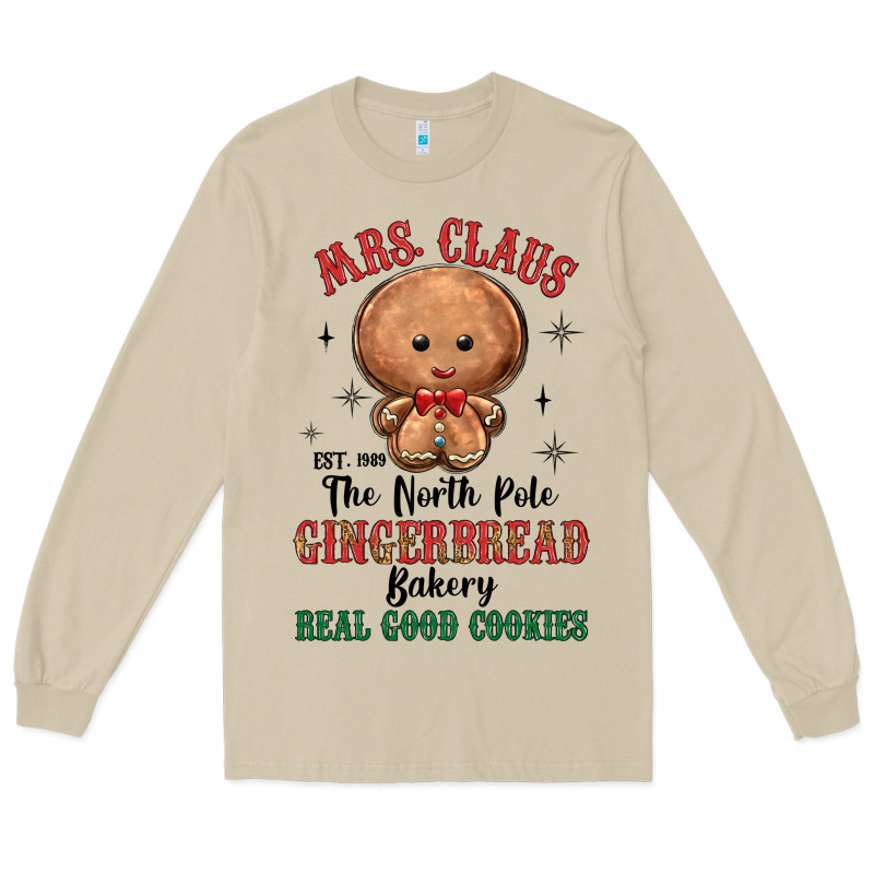 Mrs Claus The North Pole Gingerbread Bakery Real G Long Sleeve Tee by MaliasSmallBusiness | Teevron