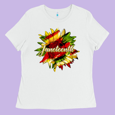 Juneteenth Sunflower Black Lives Matter Ladies Tee Designed By Hra Design Shop