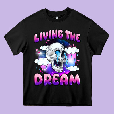 Living The Dream Heavy Core Tee Designed By Jahusdesignshop