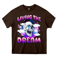 Chocolate Brown living the dream Heavy Core Tee - JahusDesignShop
