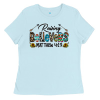 Baby Blue raising believers Ladies Tee - CowhideDigitalArt