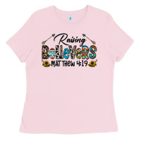 Bubblegum Pink raising believers Ladies Tee - CowhideDigitalArt